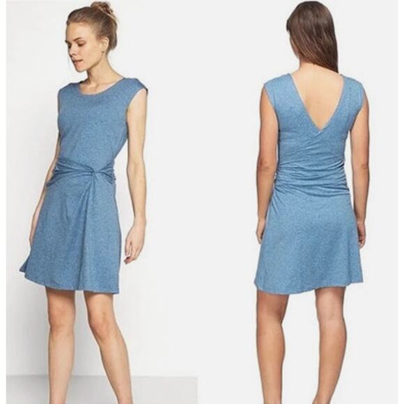 Patagonia Seabrook Twist Dress Sleeveless Recycled Poly Stretch Blue Size Medium - Picture 1 of 16